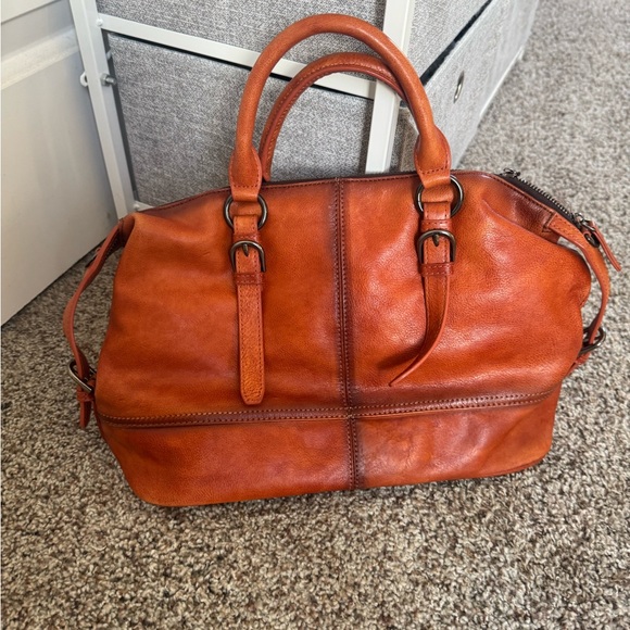 Women's Leather Satchel Bag in Saddle Brown - Picture 2 of 6